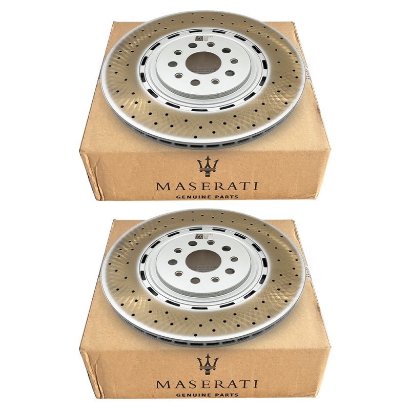 2pcs OEM Front Brake Disc Dimpled Rotors For 2017-2022 Maserati Levante S