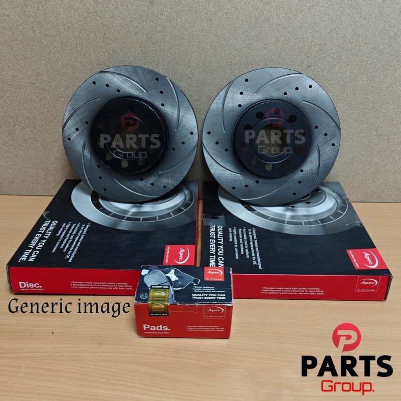 FITS SEAT LEON ST 1.4 TGI 2013-18 APEC DRILLED GROOVED FRONT DISCS 312MM & PADS