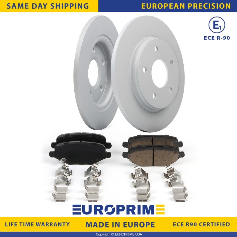 Rear Brake Rotors & Ceramic Brake Pads for 2012-2015 Ram C/V Vw Routan