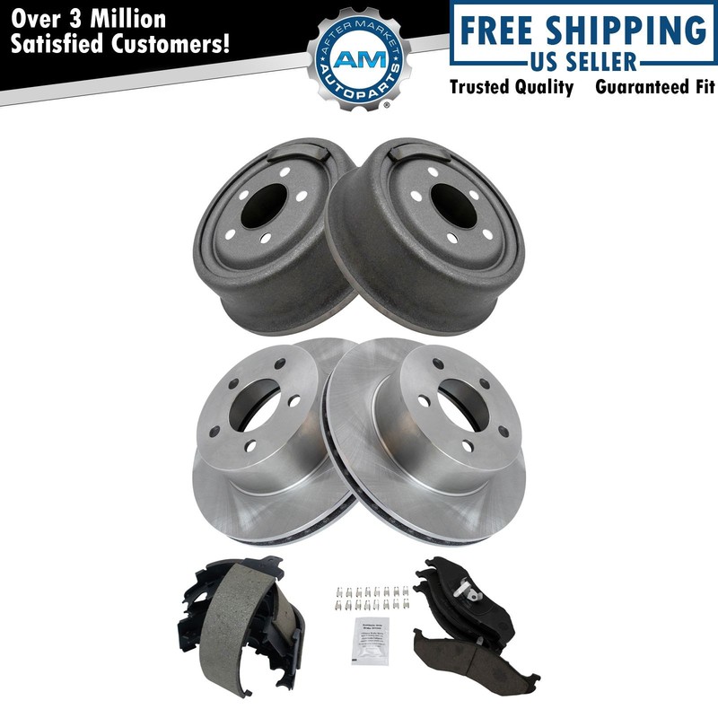 Front & Rear Brake Pad & Rotor Kit Ceramic For 90-99 Jeep
