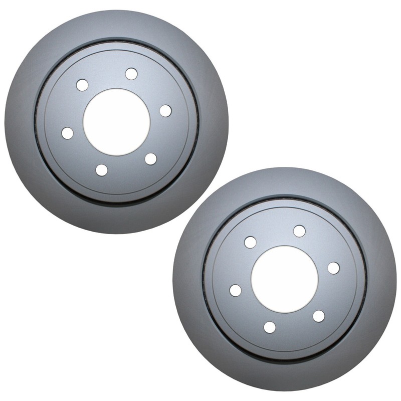Bison Performance Pair Set 2 Rear Coated 348mm Brake Disc Rotors for Ford F-150