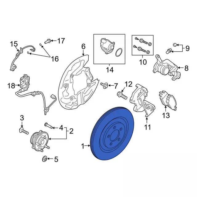 Genuine Ford Disc Brake Rotor Front L1MZ-1125-B