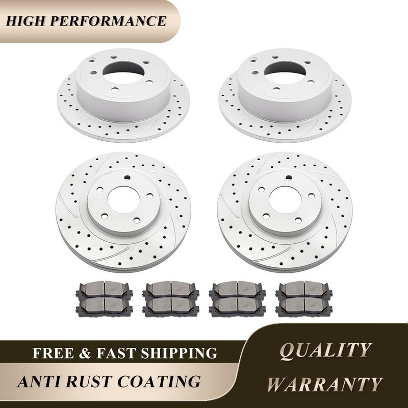 Fit Jeep Compass Patriot Avenger Caliber Dodge Front Rear Rotors Brake Pads Disc