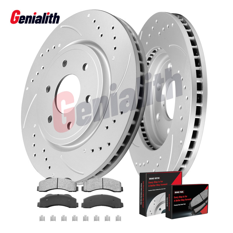 Front Drilled Disc Rotors Brake Pads for Ford F-150 Expedition Lincoln Navigator
