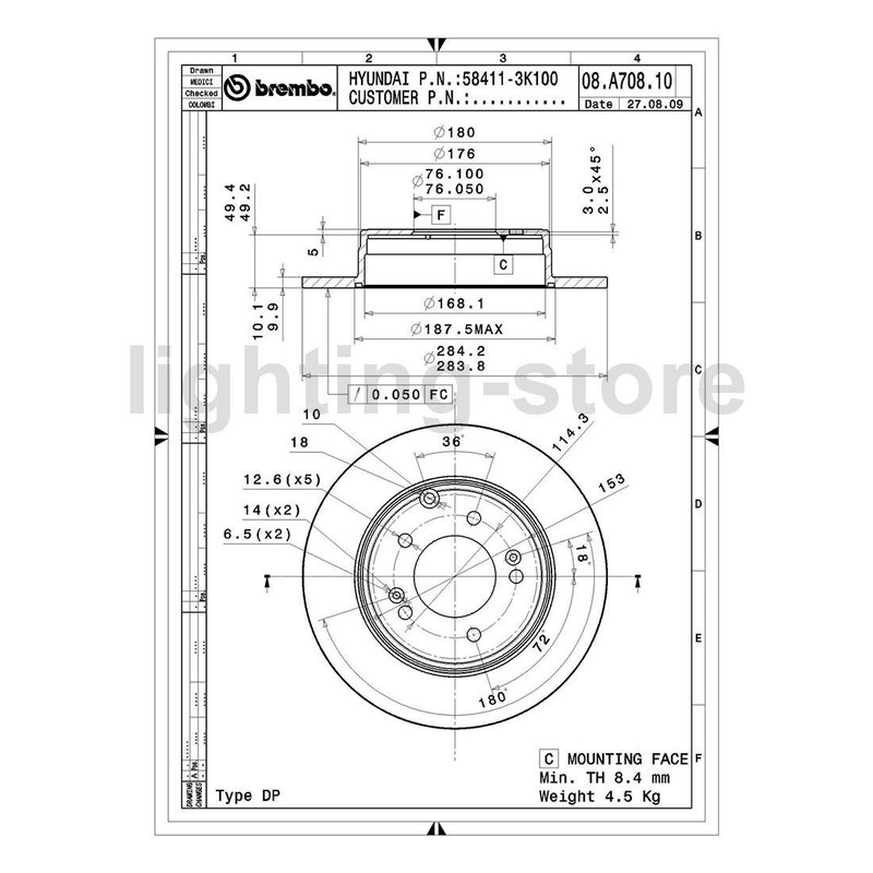 Rear Brake Pads and Disc Rotors Fits Hyundai Sonata 3.3L gallery