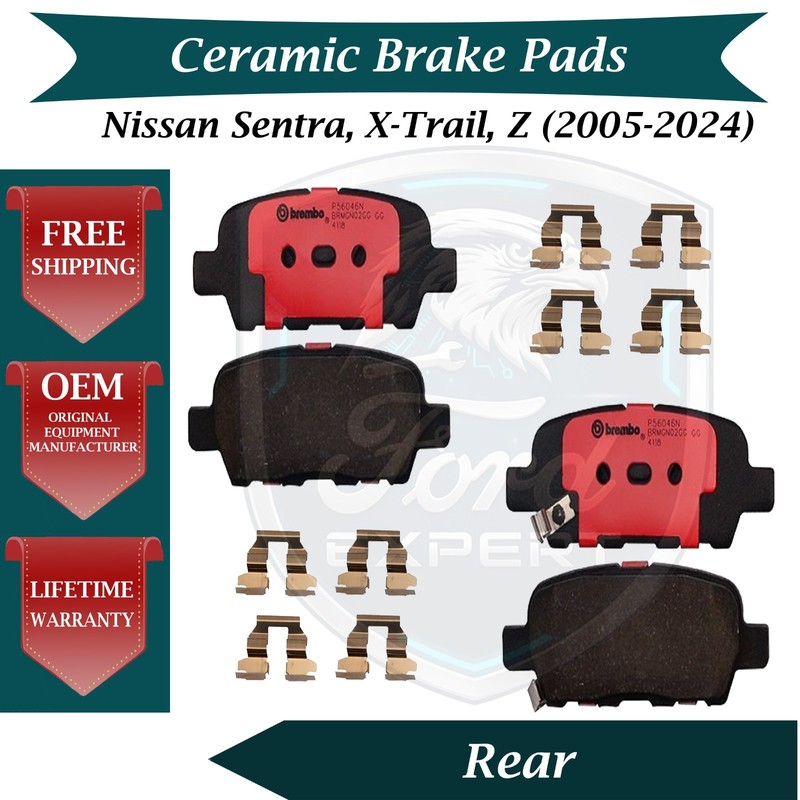 Brembo OEM Rear Ceramic Brake Pads Kit For 2005-2024 Nissan Lifetime Warranty