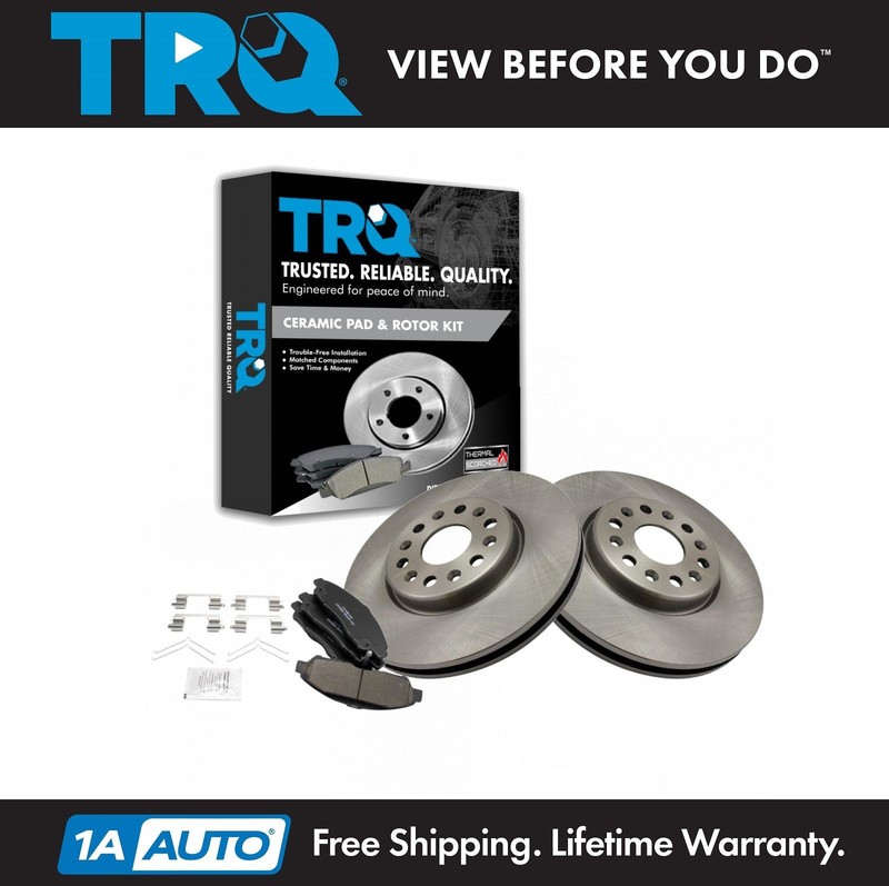 TRQ Front Posi Ceramic Disc Brake Pads & Rotors Kit for Enclave Blazer Acadia