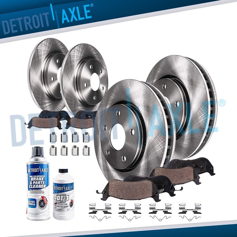Front & Rear Rotors + Ceramic Pads for Ford Explorer Taurus Flex Lincoln MKS MKT