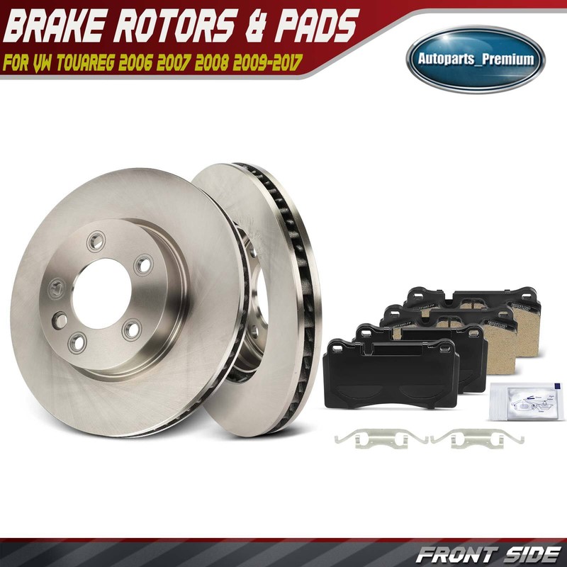 Front Disc Brake Rotors & Ceramic Pads for VW Touareg 2006 2007 2008 2009-2017