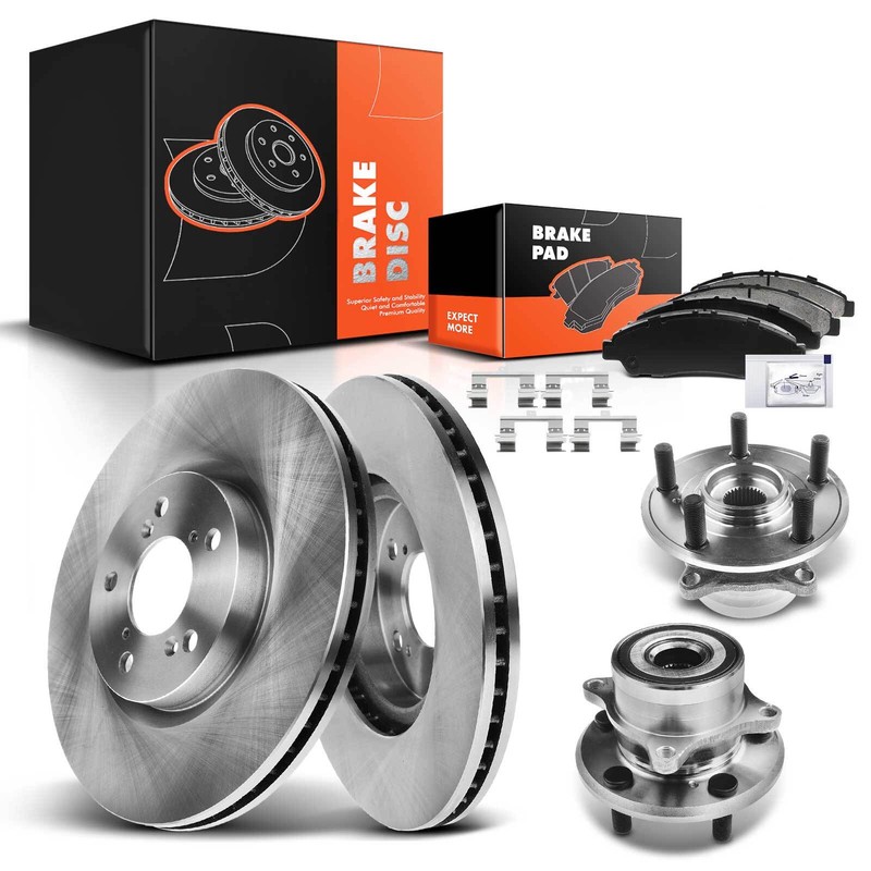 Front Brake Rotor & Pads + Hub Bearing for Honda Pilot 09-15 Acura MDX ZDX 330mm