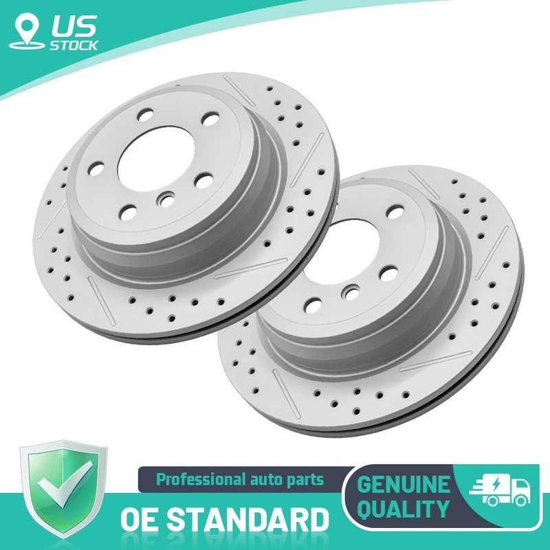 Rear Drilled Brake Rotors for 17-20 BMW 430i xDrive Gran Coupe 13-15 320i xDrive