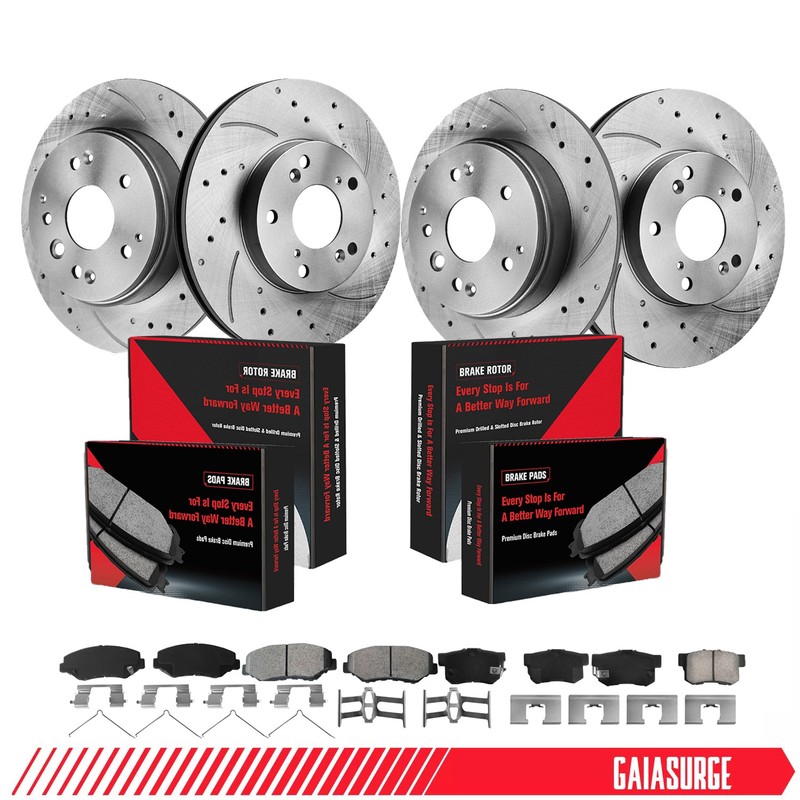 Drilled Rotors & Ceramic Brake Pads for Honda Element 2003-2011 Front & Rear