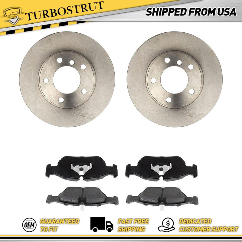 Front OE Brake Rotors Brake Pad For 1992-1995 BMW 325i 325is Lifetime Warranty