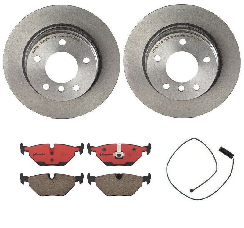 Brembo Rear Brake Kit Disc Rotors Ceramic Pads with Sensor For BMW E36 318i 325i