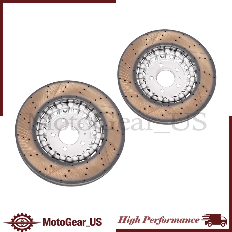 NEW 2x For Audi A6 A8 Q7 Q8 Front Vented Brake Disc Rotors 4M0615301AS