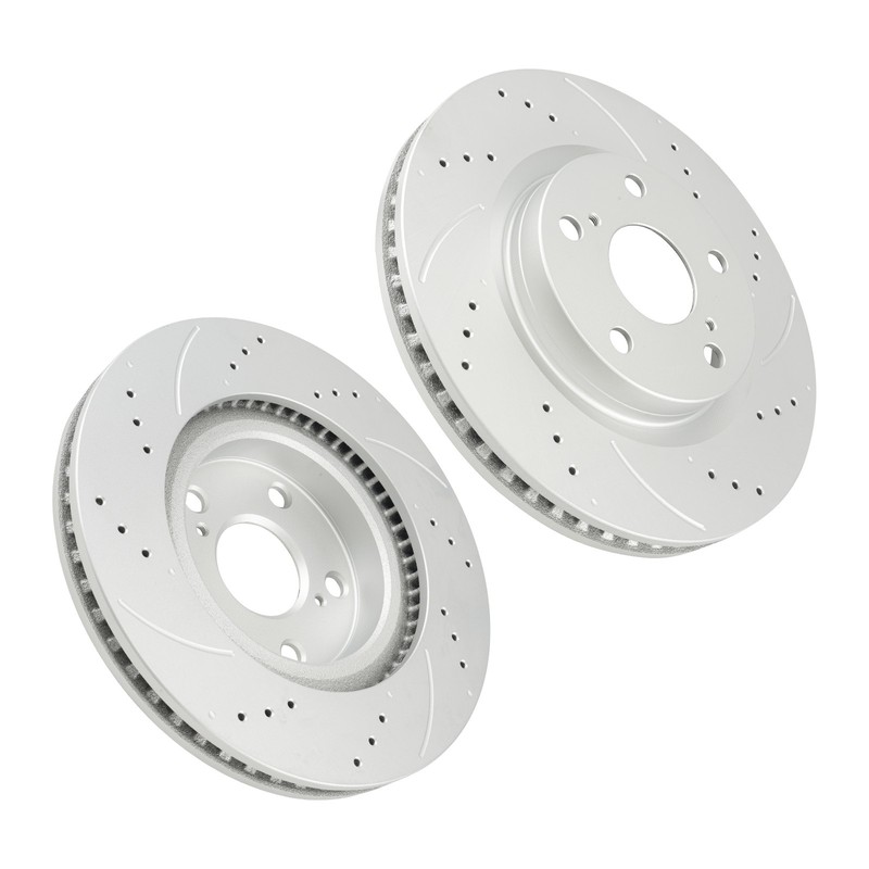 Pair Front Drilled Slotted Brake Rotors For 2007-2017 Toyota Camry All Engine gallery