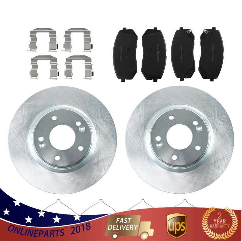 6x Front 305mm Drilled Brake Rotors & Brake Pads For Hyundai Kona Electric 19-22