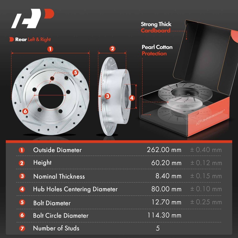 A-Premium Front & Rear Drilled Brake Rotors & Ceramic Pads for Jeep Compass Chry gallery