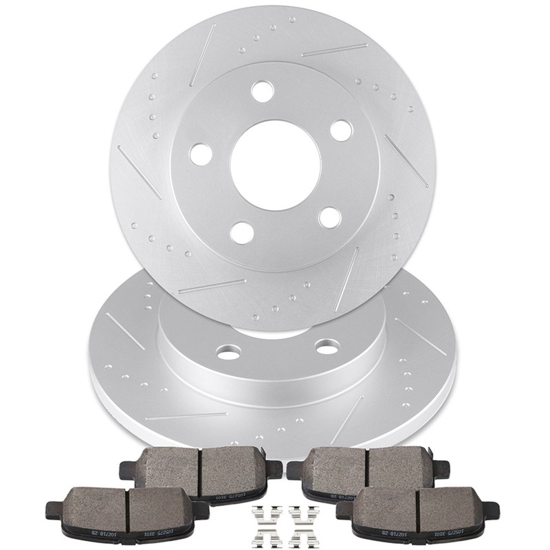 For Buick Allure 2005 2006 2007 Rear Discs Brake Rotors and Ceramic Pads 270mm