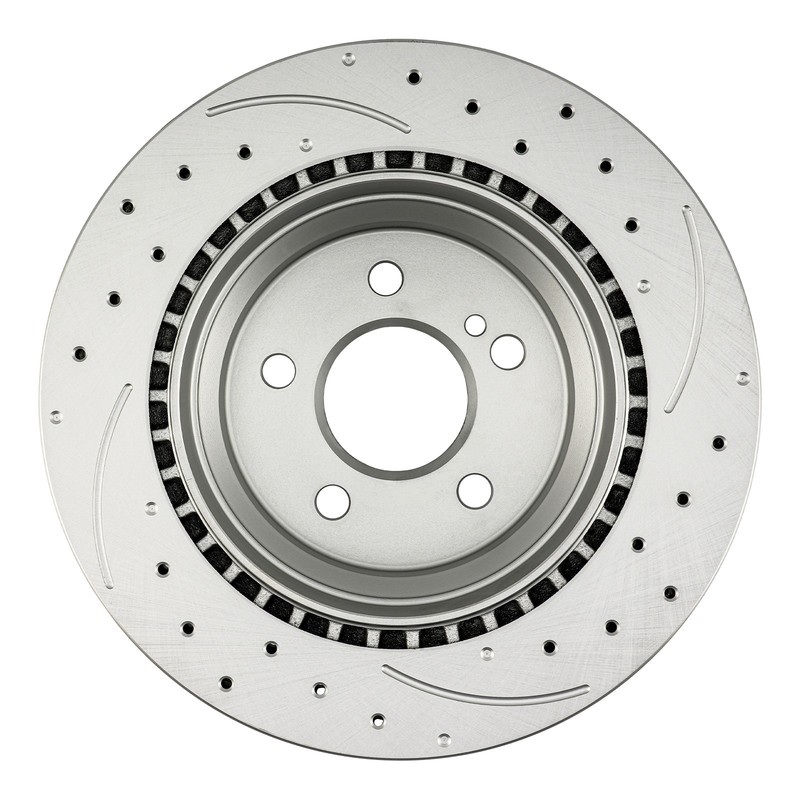 Zinc Plated Rear Drilled & Slotted Brake Rotors For Mercedes-Benz E350 GLK350 gallery