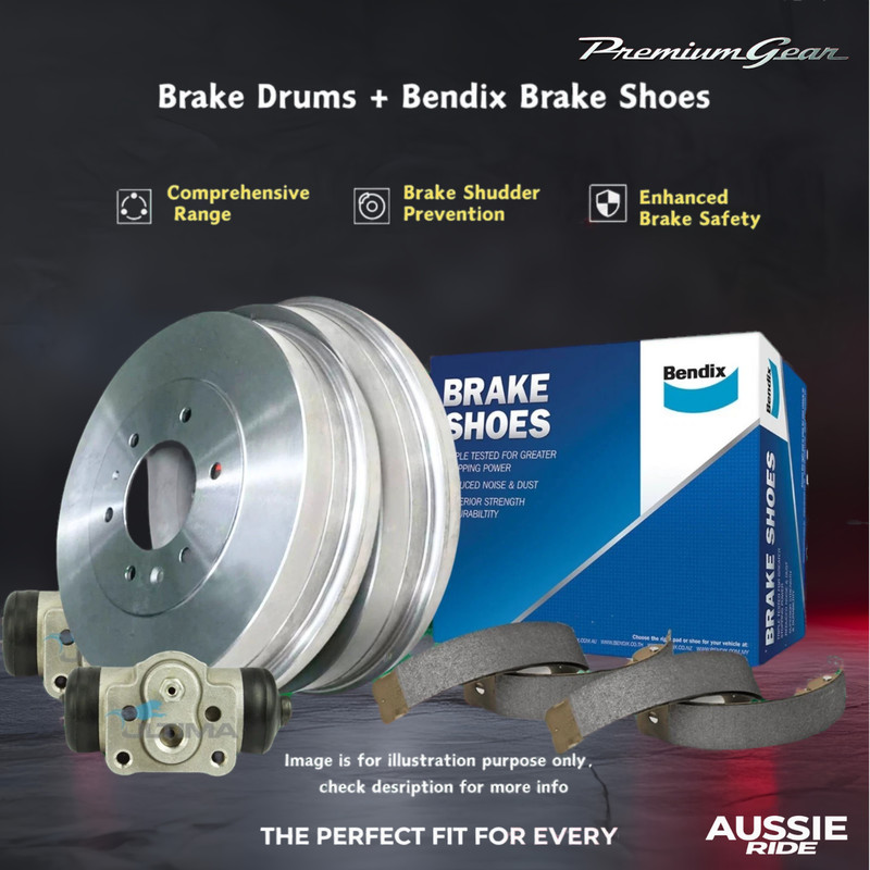Rear Brake Drums Bendix Shoes Wheel Cylinder for Holden Colorado RC 3.0L 3.6L