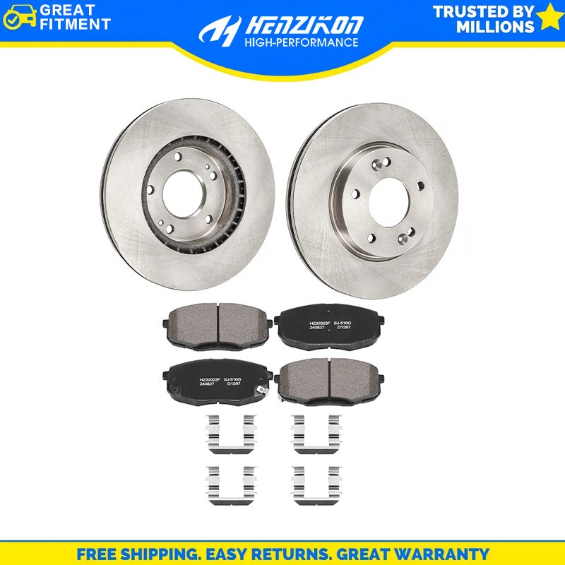 Front Disc Brakes Rotor Rotors & Ceramic Pads Pad for 2014 2015 2016 Kia Soul