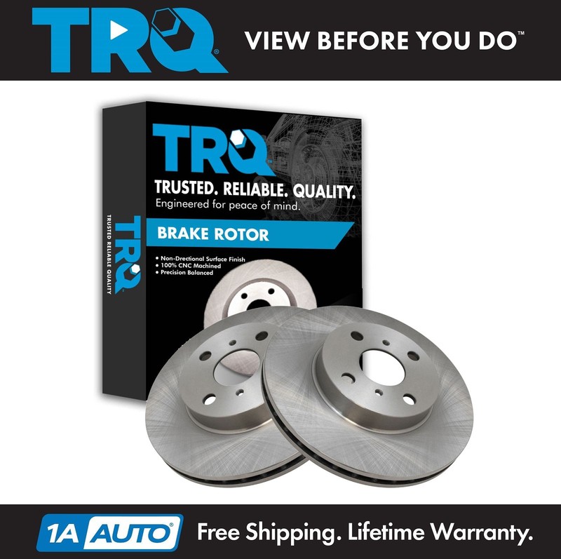 TRQ Front Disc Brake Rotors Pair Set 4 Stud for 93-02 Corolla Prizm