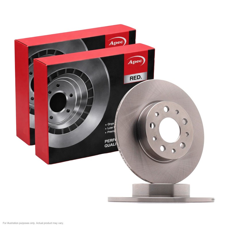 2X APEC Rear Brake Discs for FIAT TIPO Saloon 2015- 251mm Solid DSK3087