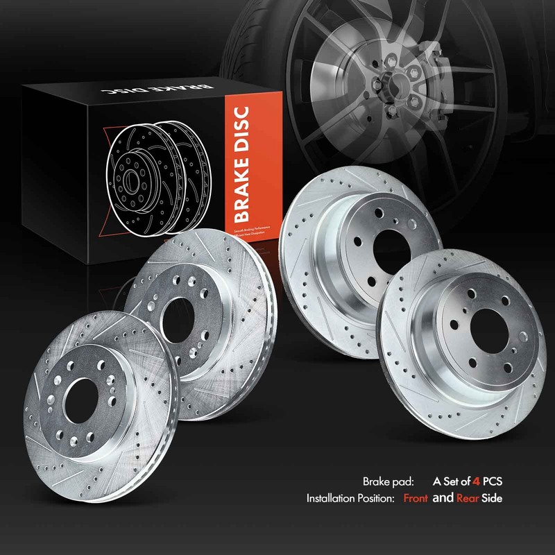 Drilled Rotors for Chevrolet Silverado 1500 GMC Sierra 1500 Yukon Front & Rear gallery
