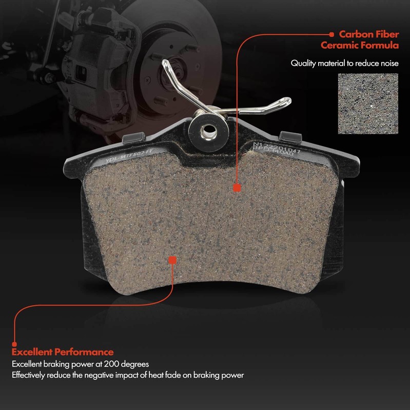 Rear Disc Brake Rotors + Brake Pads for Audi TT 2000-2004 Volkswagen Golf Jetta gallery
