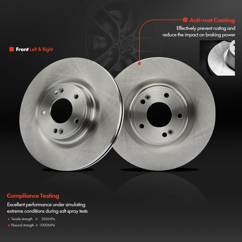 2x New Front Left & Right Disc Brake Rotors for Hyundai Genesis Coupe 2010-2016 gallery