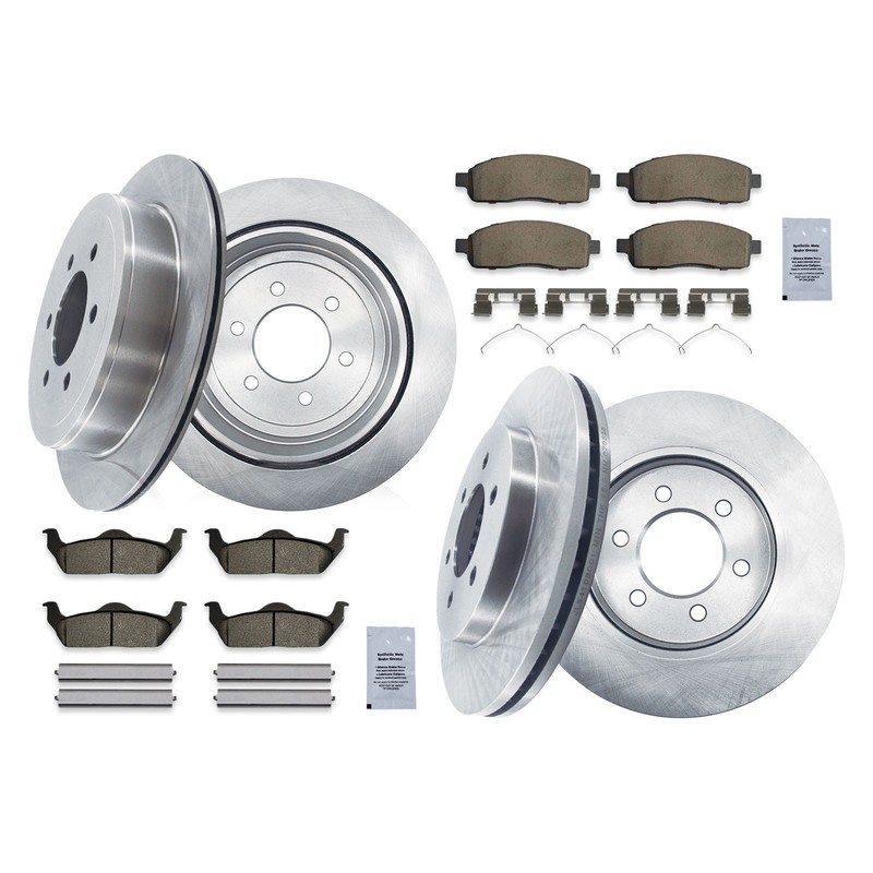 4WD Front and Rear Disc Rotors and Brakes Pads for 2004-2008 Ford F-150 Mark LT gallery