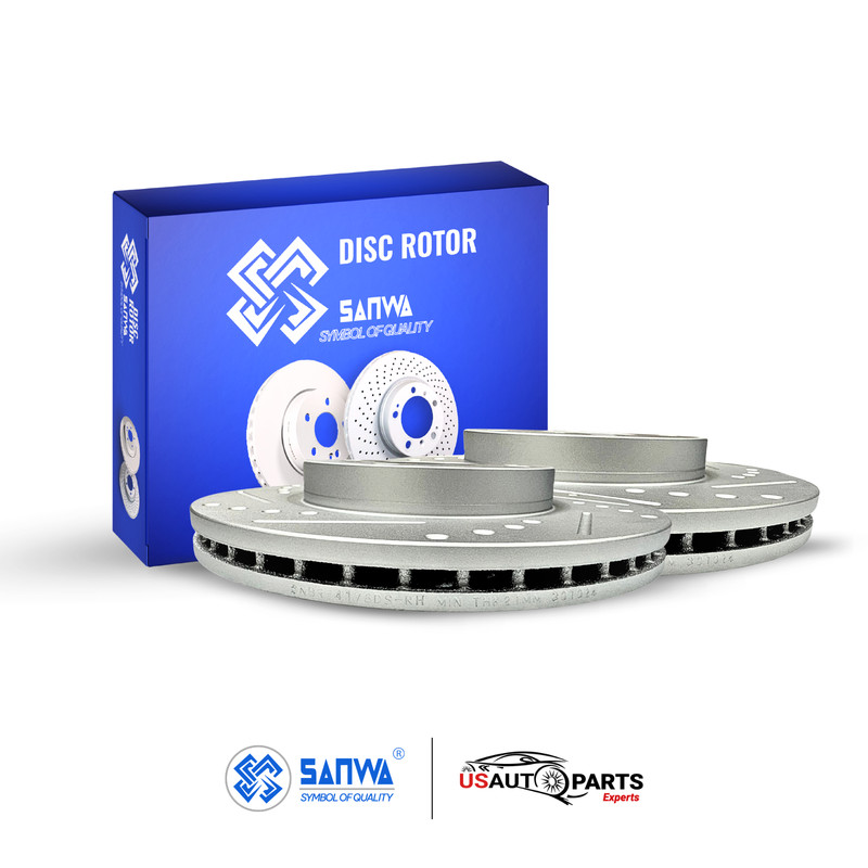 PAIR OF FRONT BRAKE ROTOR VENTED & GEOMET COATED D&S 258 MM FOR FORD 2011-2019