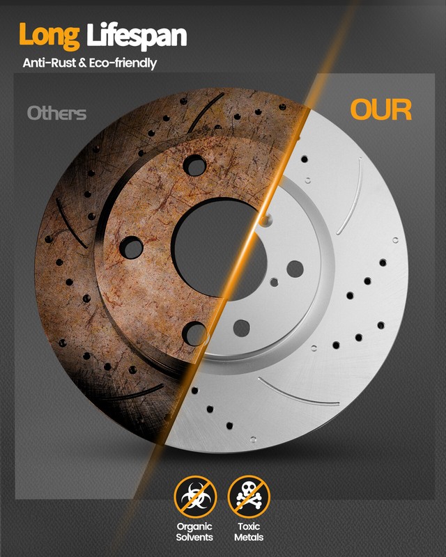 AWD Rear Drilled Brake Rotors & Brake Pads for Dodge Charger Magnum Challenger gallery