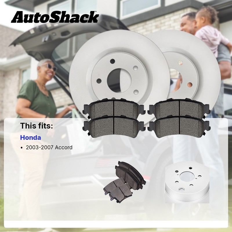 Front Brake Rotors Ceramic Pads for Honda, Accord 2003-2005, FWD L4 2.4L gallery
