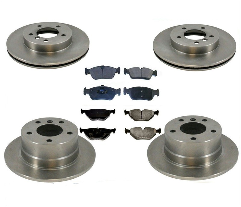 Front & Rear Disc Brake Rotors & Brake Pads for 2001-2002 BMW Z3 Coupe 3.0L