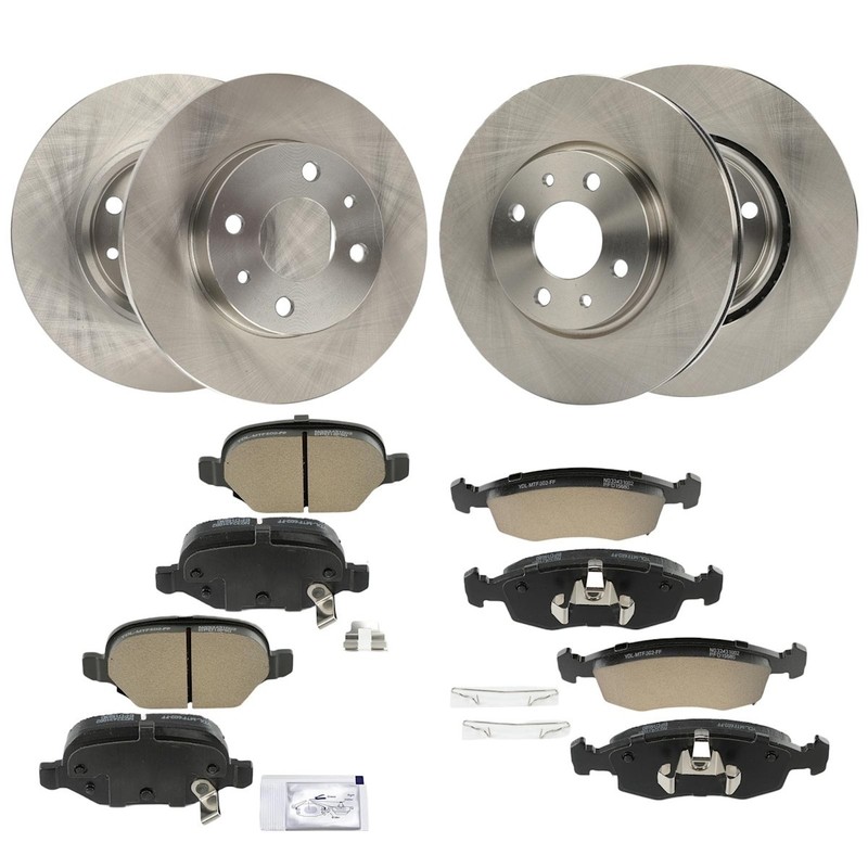Brake Disc and Pad Kits 4-Wheel Set Front & Rear for Fiat 500 2012-2017