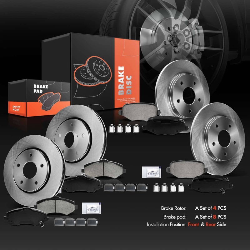 Disc Brake Rotors & Ceramic Brake Pads for Ram Dodge Grand Caravan Front & Rear gallery