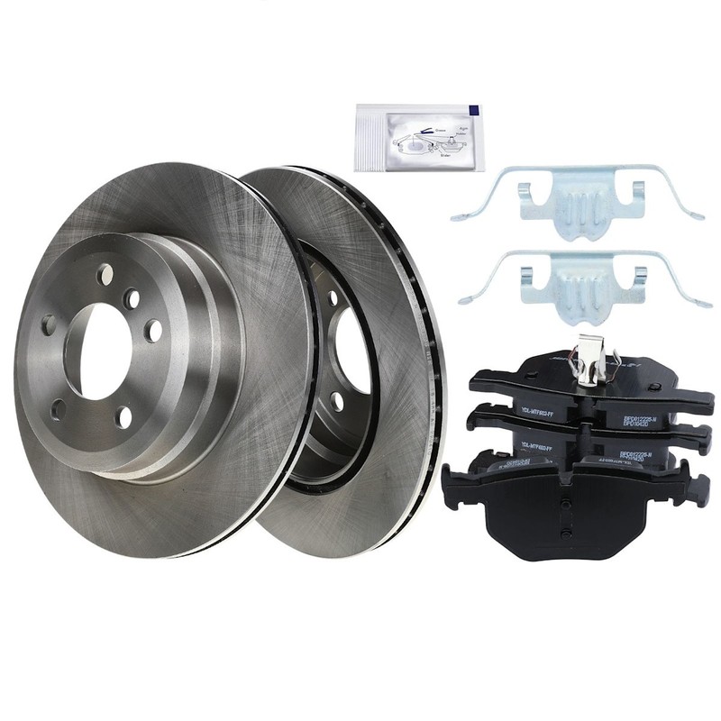 Brake Disc and Pad Kits 2-Wheel Set Rear for BMW X6 E70 X5 Series 10, 12-19