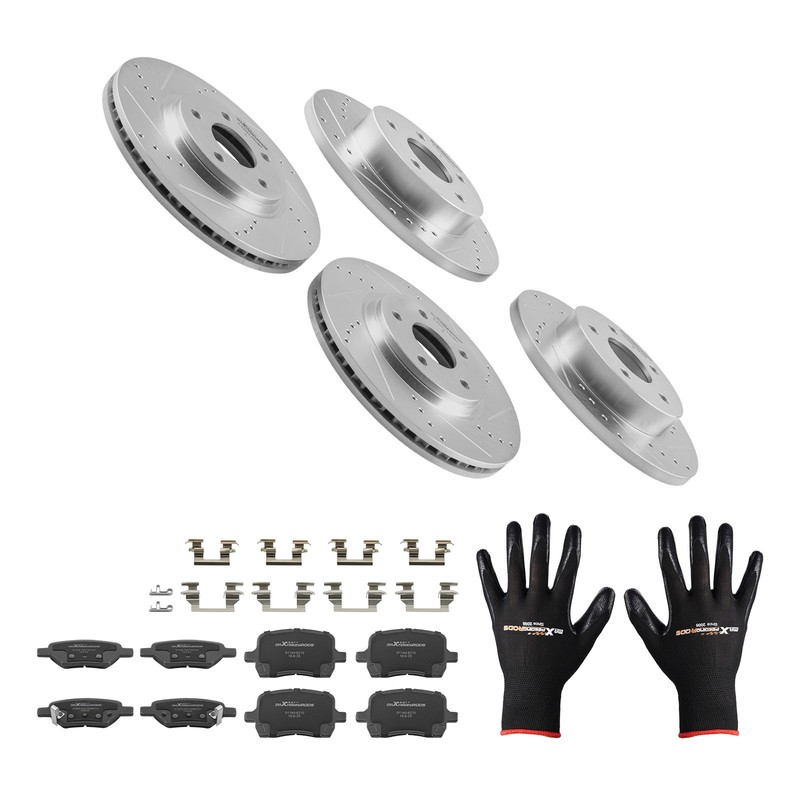 Front Rear Brake Rotors+Pads Kit for Chevy Malibu 2006-2012 2.2/2.4/3.5/3.6/3.9L