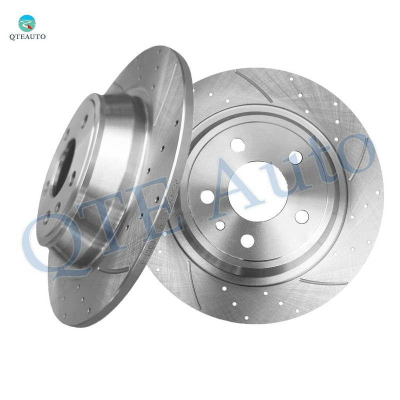 Rear Drilled Slotted Brake Disc Rotors For 2013-2016 Lincoln MKZ