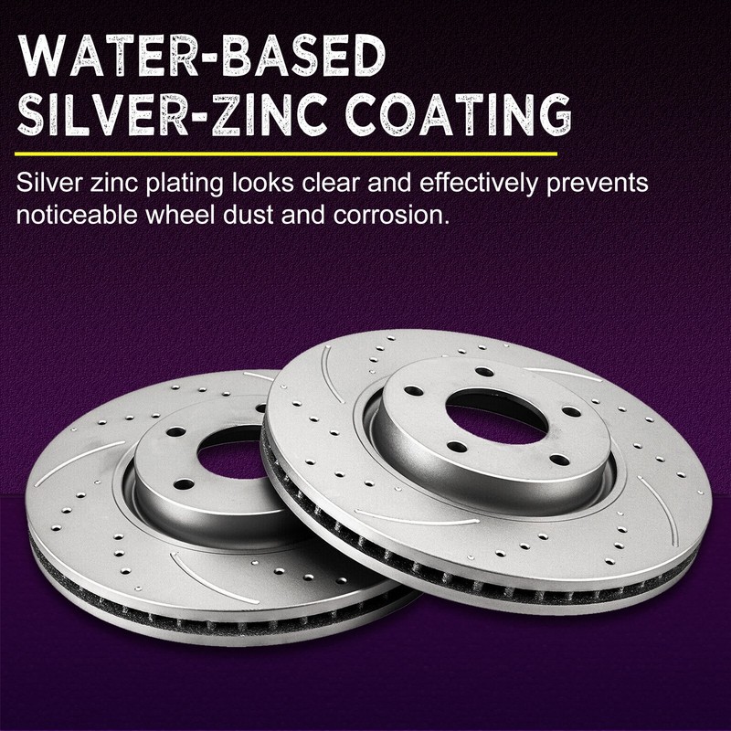 Front Drilled Disc Brake Rotors Ceramic Pads Kit for 2004 - 2008 Ford F-150 gallery