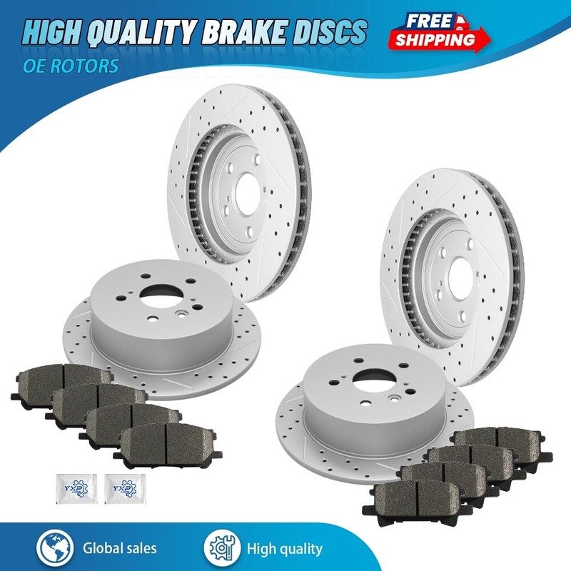 Front Rear Brake Rotors + Ceramic Pads For 2004 – 2009 Lexus RX330 RX350 RX400h