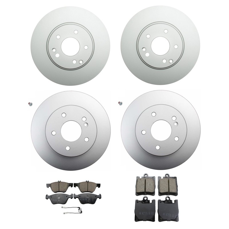 Hella Front Rear Rotor Akebono EURO Ceramic Brake Pad Kit for C208 CLK320 CLK430