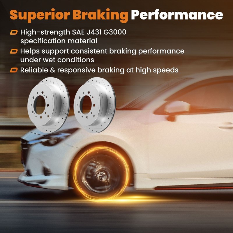 345mm Rear L&R Brake Disc Rotors for Lexus LX570/Toyota Land Cruiser 2008-2021 gallery