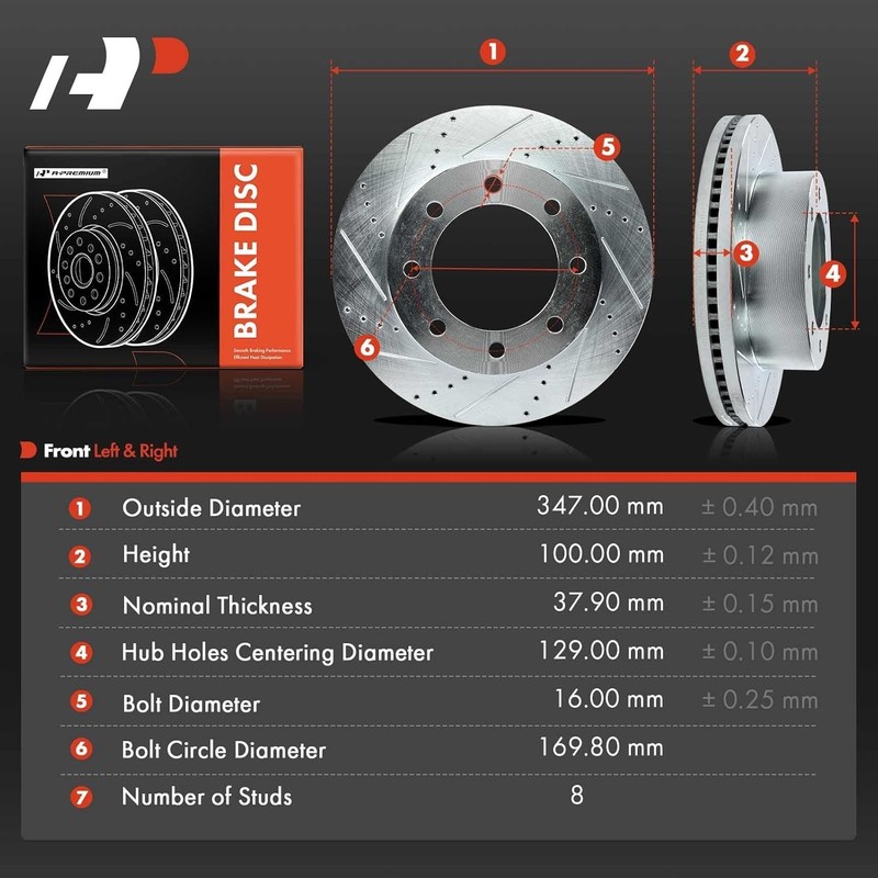 13.67 inch (347mm) Front Disc Brake Rotors for Ford F-350 F-450 Super Duty gallery