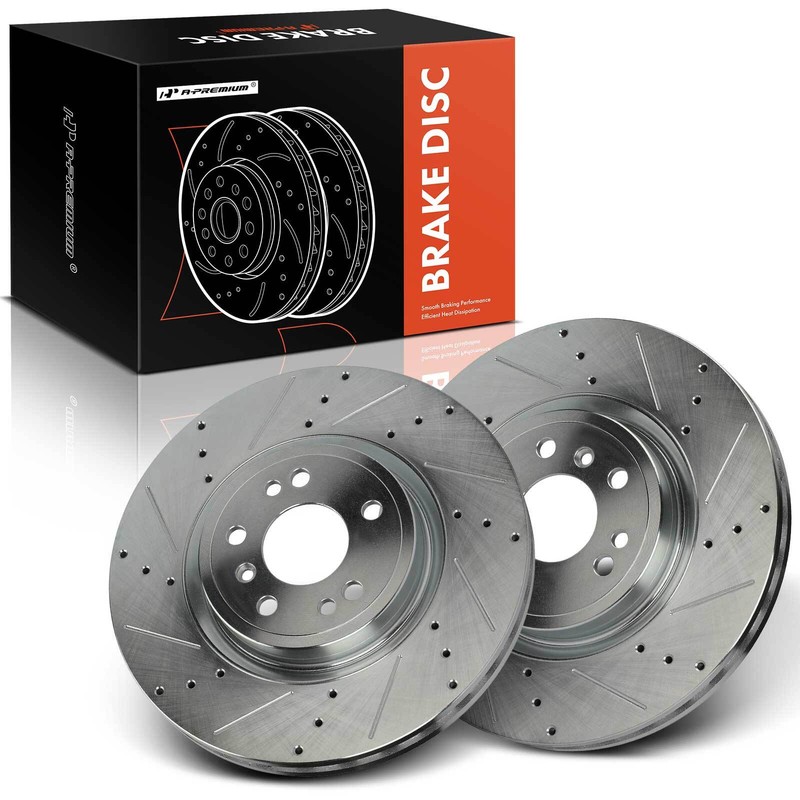 A-Premium Front Side Drilled Brake Rotor for Mercedes- Benz GLE400 GLE300d 330mm