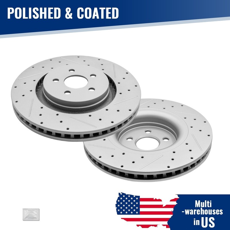 Front Drilled Brake Rotors for Ford Edge Fusion MKX MKZ Nautilus Continental