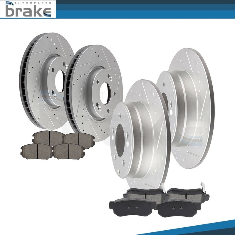 Front Rear Brake Rotors Ceramic Pads 5 Lug For Hyundai For Sonata 2006 2007 2008