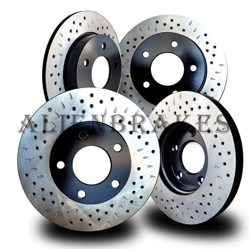 INF036SD Q70 No-Sport 2014-17 Brake Rotors Cross Drill & Dimple Slots